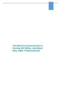 Test Bank for Communication in Nursing, 8th Edition, Julia Balzer Riley, ISBN: 9780323354103