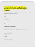 ASVAB: Mechanical Comprehension Questions and Answers With Complete Solutions