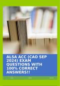 ALSA ACC (CAO SEP 2024) EXAM QUESTIONS WITH 100% CORRECT ANSWERS!!