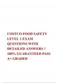 COSTCO FOOD SAFETY LEVEL 1 EXAM QUESTIONS WITH DETAILED ANSWERS // 100% GUARANTEED PASS  A+ GRADED 