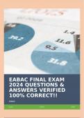 EABAC FINAL EXAM 2024 QUESTIONS & ANSWERS VERIFIED 100% CORRECT!!