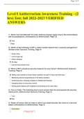 Level I Antiterrorism Awareness Training - (2 hrs) Test; fall 2022-2023 VERIFIED ANSWERS 