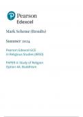 Pearson Edexcel AS Religious Studies paper 4A June 2024 Final Mark Scheme(8rs0-4A)-Buddhism