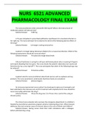 NURS  6521 ADVANCED PHARMACOLOGY FINAL EXAM