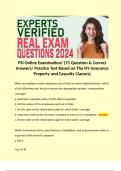 PSI Online Examination/ (75 Question & Correct Answers/ Practice Test Based on The NY Insurance Property and Casualty Clauses)