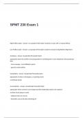 SPMT 230 Exam 1 Questions and Answers