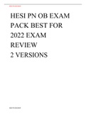 HESI PN OB EXAM PACK BEST FOR 2022 EXAM REVIEW 2 VERSIONS