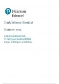 Pearson Edexcel AS Religious Studies paper 2 June 2024 Final mark Scheme (8rs0-2)-Religion and Ethics