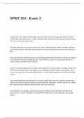 SPMT 304  Exam 2 Questions and Answers