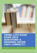 TDMM 13TH RCDD EXAM 2024 QUESTIONS & ANSWERS RATED 100% CORRECT!!