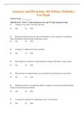 Complete Test Bank Anatomy and Physiology 4th Edition McKinley Questions & Answers with rationales (Chapter 1-29)