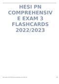 HESI PN COMPREHENSIVE EXAM 3  FLASHCARDS 2022/2023