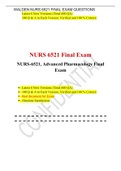 WALDEN NURS 6521 FINAL EXAM QUESTIONS Latest 6 New Versions (Total 600 QA) 100 Q & A in Each Version,