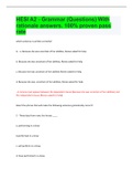 HESI A2 - Grammar (Questions) With rationale answers. 100% proven pass rate