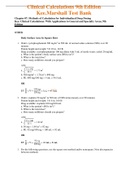 Complete Test Bank Clinical Calculations 9th Edition Kee Marshall Questions & Answers with rationales (Chapter 7-17)