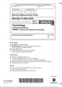 Pearson Edexcel AS Psychology paper 1 June 2024 Question Paper (8ps0-1)-Social and cognitive psychology