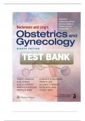 TEST BANK For Beckmann and Ling's Obstetrics and Gynecology 8th edition :ALL CHAPTERS |COMPLETE SOLUTION GUIDE | GRADE A+