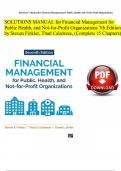 Solution Manual for Financial Management for Public Health and Not-for-Profit Organizations 7th Edition by Finkler, Calabrese & Smith Verified Complete Guide Chapter 1 - 15