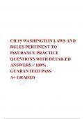 CH.19 WASHINGTON LAWS AND RULES PERTINENT TO INSURANCE PRACTICE QUESTIONS WITH DETAILED ANSWERS // 100% GUARANTEED PASS  A+ GRADED 