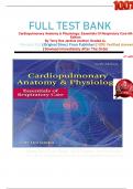      FULL TEST BANK Cardiopulmonary Anatomy & Physiology: Essentials Of Respiratory Care 6th Edition By Terry Des Jardins (Author) Graded A+  