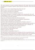 NURS 661 Exam 1 1. The nurse prepares to assess a patient diagnosed with major depression for disturbances in circadian rhythms. Which question should the nurse ask this patient? a. Have you ever seen or heard things that others do not? b. What are your w