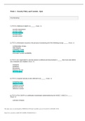 SEC 360 QUIZ Week 1 | Security Policy and Controls - Quiz already answered | graded A+