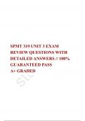 SPMT 319 UNIT 3 EXAM  REVIEW QUESTIONS WITH DETAILED ANSWERS // 100% GUARANTEED PASS  A+ GRADED 