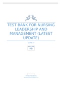 Test Bank for Nursing Leadership and Management 2024 revised updated version 