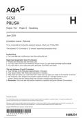 AQA GCSE POLISH 8688/SH/RP Higher Tier Paper 2 Speaking june 2024