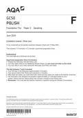 AQA GCSE POLISH 8688/SF/PC Foundation Tier Paper 2 Speaking june 2024