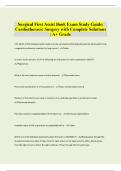 Surgical First Assist Book Exam Study Guide: Cardiothoracic Surgery with Complete Solutions | A+ Grade