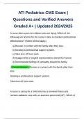 ATI Pediatrics CMS Exam | Questions and Verified Answers Graded A+ | Updated 2024/2025