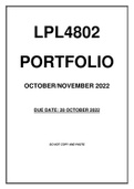 LPL4802 OCTOBER NOVEMBER PORTFOLIO 2022