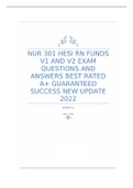 NUR 301 HESI RN FUNDS V1 AND V2 EXAM QUESTIONS AND ANSWERS BEST RATED A+ 