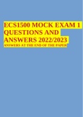 ECS1500 MOCK EXAM 1 QUESTIONS AND ANSWERS 2022/2023 ANSWERS AT THE END OF THE PAPER