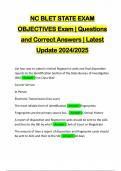 NC BLET STATE EXAM OBJECTIVES Exam | Questions and Correct Answers | Latest Update 2024/2025