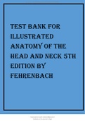 TEST BANK FOR ILLUSTRATED ANATOMY OF THE HEAD AND NECK 5TH EDITION BY FEHRENBACH.