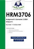 HRM3706 Assignment 6 (QUALITY ANSWERS) Semester 2 2024