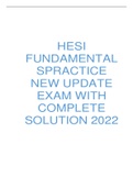 HESI FUNDAMENTALS PRACTICE NEW UPDATE EXAM WITH COMPLETE SOLUTION 2022