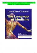 TEST BANK - Davi-Ellen Chabner, The Language of Medicine{ 12th Edition 2024} Verified Questions and Answers| All CHAPTERS | Updated