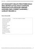 ATI COMMUNITY HEALTH PROCTORED EXAM 2024 NEWEST ACTUAL EXAM COMPLETE QUESTIONS WITH DETAILED VERIFIED ANSWERS (100% CORRECT ANSWERS) / ALREADY GRADED A+