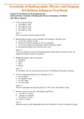 Complete Test Bank Essentials of Radiographic Physics and Imaging 3rd Edition Johnston Questions & Answers with rationales (Chapter 1-17)