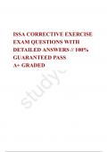 ISSA CORRECTIVE EXERCISE EXAM QUESTIONS WITH DETAILED ANSWERS // 100% GUARANTEED PASS  A+ GRADED 