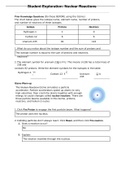 Gizmos Student Exploration| Nuclear Reactions Answer Key