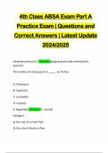 4th Class ABSA Exam Part A Practice Exam | Questions and Correct Answers | Latest Update 2024/2025