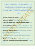 OCANZ QUIZ LATEST UPDATED 220 EXAM QUESTIONS FROM ACTUAL EXAM AND VERIFIED ANSWERS 2024-2025