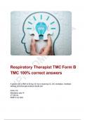 Respiratory Therapist TMC Form B TMC 100% correct answers