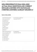 NIFA PERIOPERATIVE EXAM 2024-2025 ACTUAL EXAM QUESTIONS AND CORRECT DETAILED ANSWERS WITH RATIONALES (VERIFIED ANSWERS) |ALREADY GRADED A+