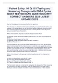 Patient Safety: IHI QI 103 Testing and Measuring Changes with PDSA Cycles MOST TESTED EXAM QUESTIONS WITH CORRECT ANSWERS 2022 LATEST UPDATE DOCS 