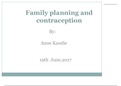 Class notes NURSING (NUR3) Family planning